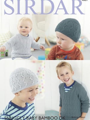 Sirdar 4889 Boy's Sweater & Hat in Sirdar Snuggly Bamboo DK										