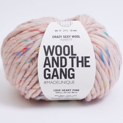 Wool and the Gang Crazy Sexy Wool										 - Funfetti Love Heart Pink