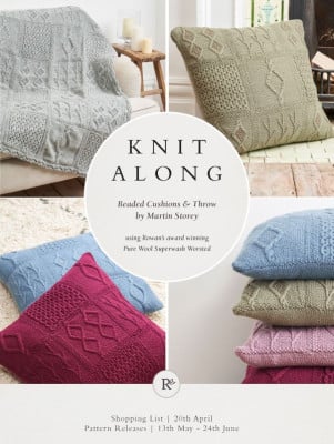 Rowan Knit Along Beaded Cushions & Throw Pattern										