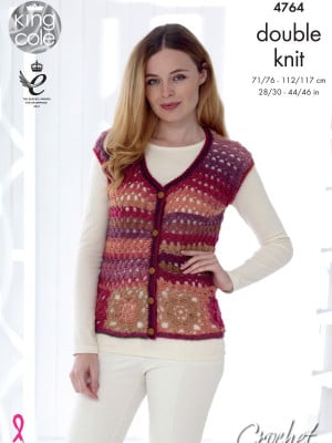 King Cole 4764 Crochet Waistcoat and Accessories										