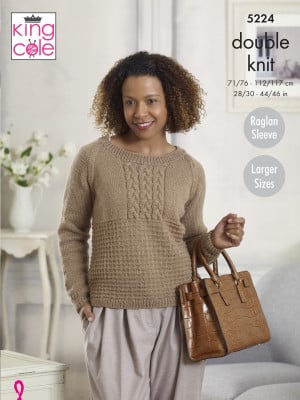 King Cole 5224 Raglan Sweater and Cardigan										