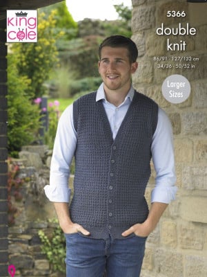 King Cole 5366 Men's Textured Waistcoat and Sweater										