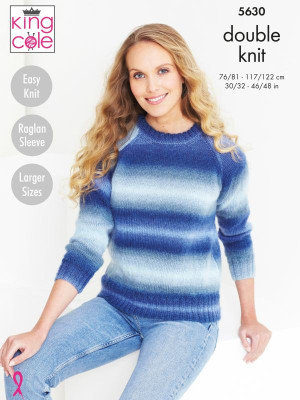 King Cole 5630 Raglan Sweater and Accessories										