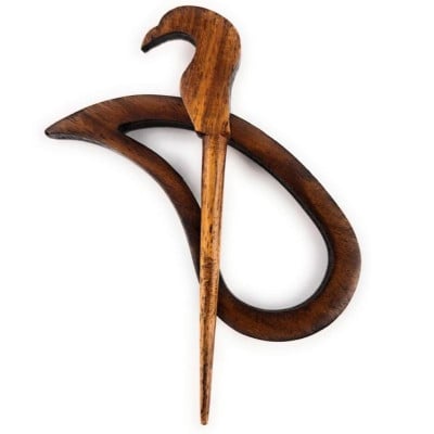 LYKKE Wooden Shawl Pins Teardrop										 - Rosewood