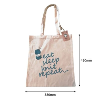 Laughing Hens 100% Organic Cotton Tote Bag										 - Eat Sleep Knit Repeat