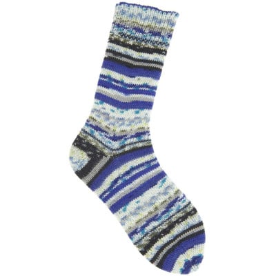 Rico Socks Neon Fair Isle 4 Ply										 - 005 Aqua