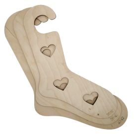 Laughing Hens Pair Wooden Sock Blockers - Heart-Motif